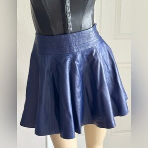 Milly Lamb’s leather Delphine swirl skirt